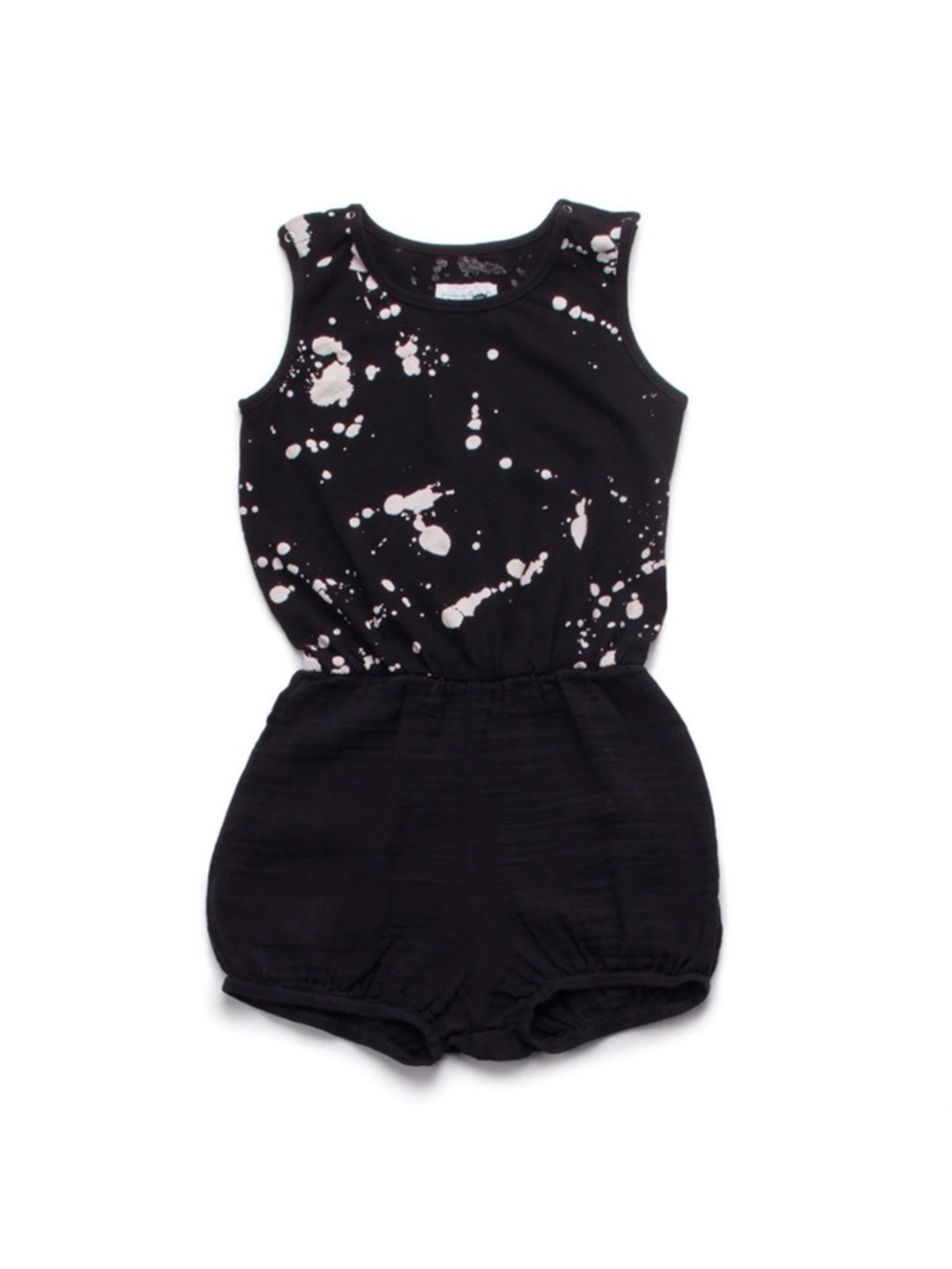 Kids Nununu Splash Yoga Overall Romper Black White Size 3-4